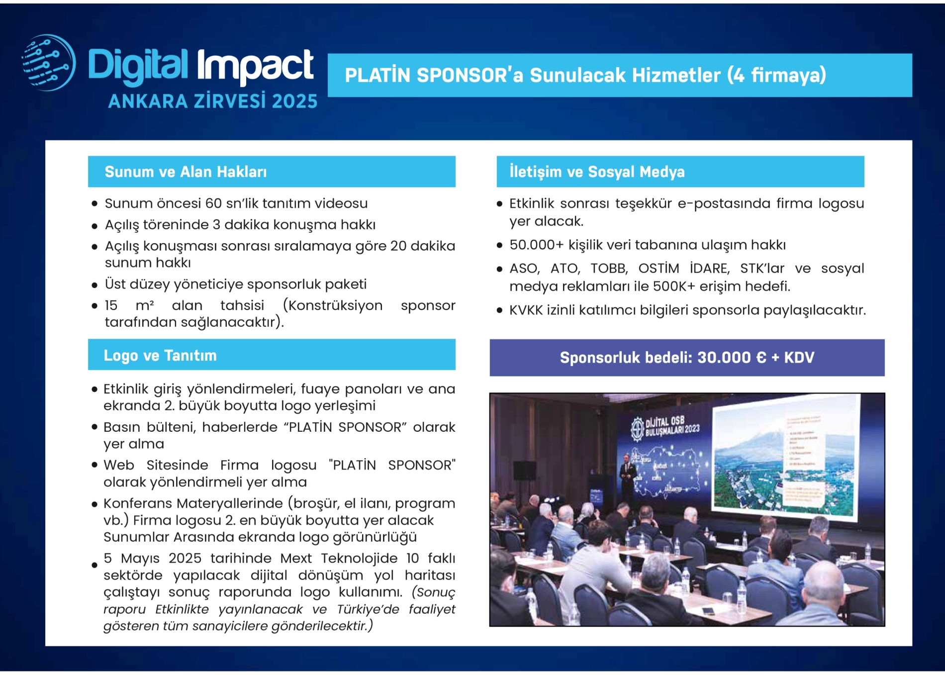 Sponsorlara Sunulacak Hizmetler